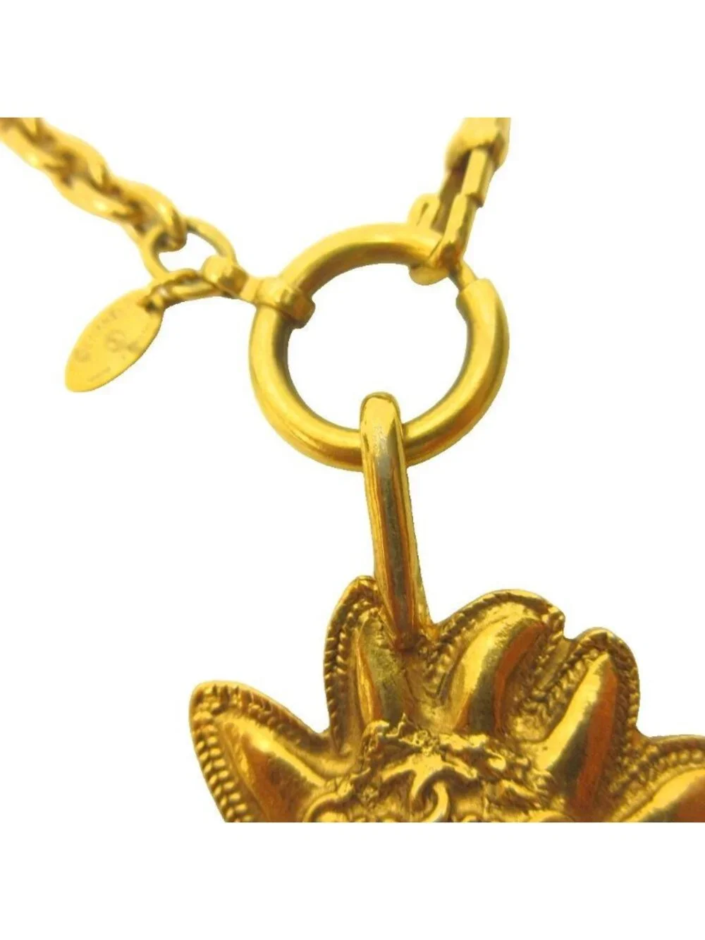 Chanel Long Pendant Chain Lion Gold Plated Necklace